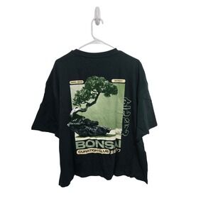 ASOS DESIGN boxy oversized T-shirt with bonsai graphic in dark green- Size Large